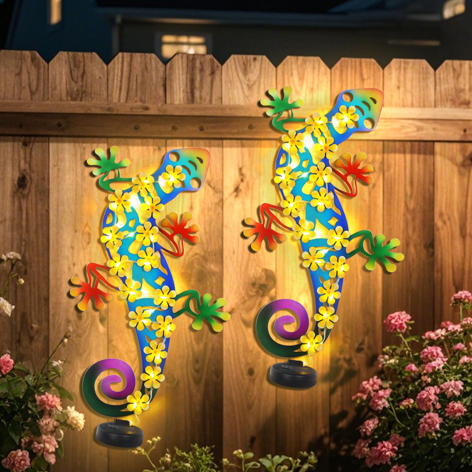 Amazon.com : 2 Pack Metal Lizards Outdoor Decor Metal Gecko Wall